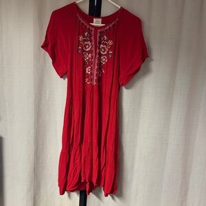 Knox Rose Scarlet Embroidered Dress